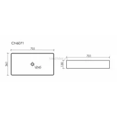 Накладная раковина CERAMICANOVA Element 701x361x130 мм CN6071