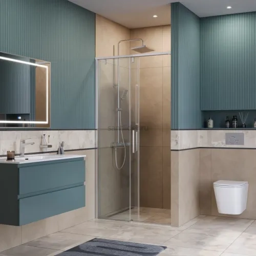 Душевая дверь шириной 100см BelBagno SOFT_CLOSE-1-BF-1-100-C-Cr профиль хром, стекло прозрачное