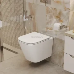 Унитаз подвесной безободковый с сиденьем и смывом TORNADO BelBagno ARDENTE-TOR BB520CH-TOR