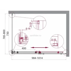 Душевой уголок BelBagno ACQUA-AH-1-100/80-C-Cr