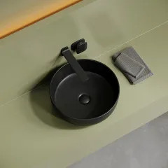 Раковина накладная CERAMICANOVA Taycan, круглая, диаметр 375 мм, черная матовая CN12003MB