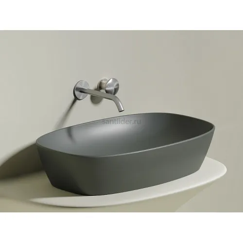 Умывальник CERAMICANOVA Element чаша накладная овальная (цвет Антрацит Матовый) CN6049MH
