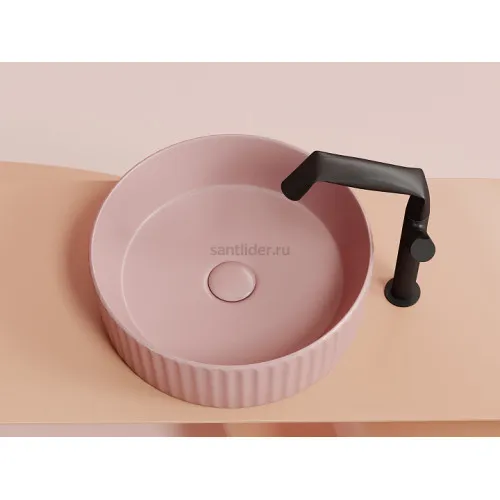 Умывальник CERAMICANOVA Element чаша накладная круглая (цвет Розовый Матовый) CN6057MP