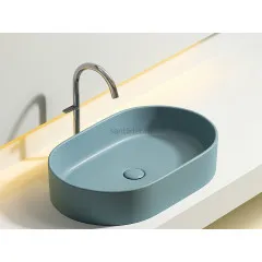 Умывальник CERAMICANOVA Element чаша накладная овальная (цвет Зеленый Матовый) CN6048MLG