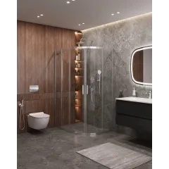 Душевой уголок Cezares MOLVENO-RH-2-110/90-C-Cr-IV, 110х90х195, профиль хром, стекло прозрачное