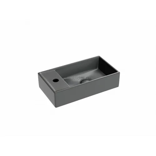 Умывальник CERAMICANOVA Element подвесной прямоугольный (чаша справа, отверстие под смеситель слева) цвет темный антрацит матовый CN6051RMDH