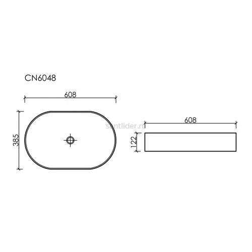 Умывальник CERAMICANOVA Element чаша накладная овальная (цвет Белый Матовый) CN6048MW
