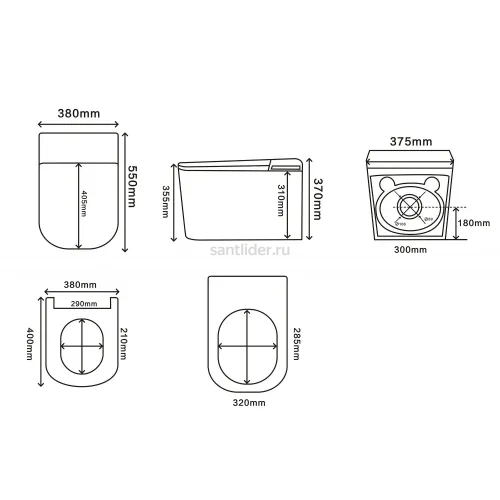 Комплект ABBER подвесной электронный унитаз-биде Rechteck AC1216S с инсталляцией AC0101P2