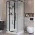 Душевая кабина BelBagno UNO-CAB-A-1-90-C-NERO-Bi-TOP-L, левосторонняя