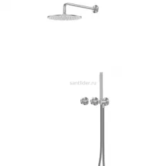 Душевая система ABBER Emotion 316 AF8851BST скрытого монтажа без излива, термостат, брашированная сталь