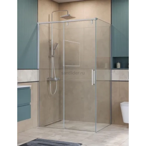 Душевой уголок 120*80см BelBagno SOFT_CLOSE-1-AH-1-120/80-C-Cr профиль хром, стекло прозрачное