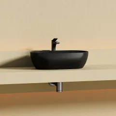 Раковина накладная овальной формы CERAMICANOVA Twist черный матовый, CN12001MB