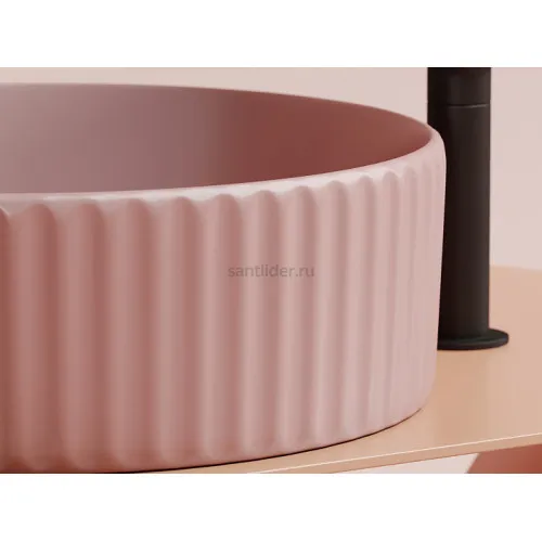Умывальник CERAMICANOVA Element чаша накладная круглая (цвет Розовый Матовый) CN6057MP