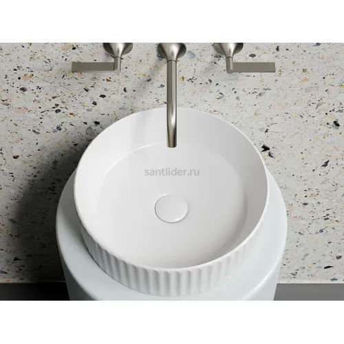 Умывальник CERAMICANOVA Element чаша накладная круглая (цвет Белый Матовый) CN6057MW