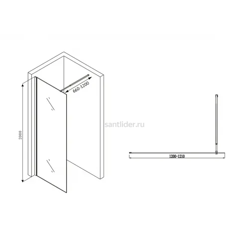 Душевая перегородка ABBER Immer Offen AG61120B