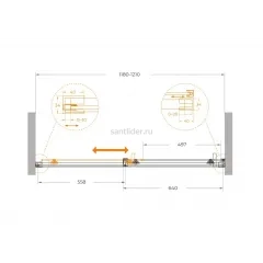 Душевая дверь CEZARES PLANE-BF-1-120-C-GM, 120х195, профиль оружейная сталь, стекло прозрачное