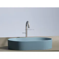 Умывальник CERAMICANOVA Element чаша накладная овальная (цвет Голубой Матовый) CN6048ML