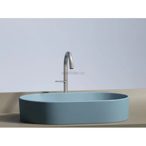 Умывальник CERAMICANOVA Element чаша накладная овальная (цвет Голубой Матовый) CN6048ML