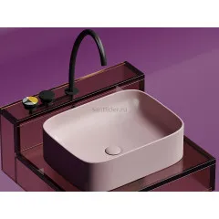 Умывальник CERAMICANOVA Element чаша накладная прямоугольная (цвет Розовый Матовый) CN6052MP