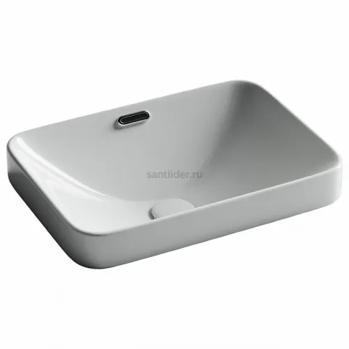 Раковина встраиваемая сверху CERAMICANOVA Element с отверстием слива - перелива прямоугольной формы CN6078