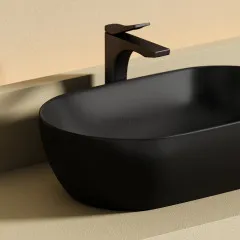 Раковина накладная овальной формы CERAMICANOVA Twist черный матовый, CN12001MB