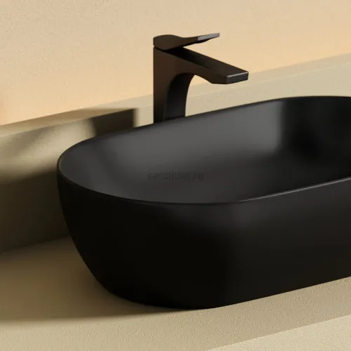 Раковина накладная овальной формы CERAMICANOVA Twist черный матовый, CN12001MB