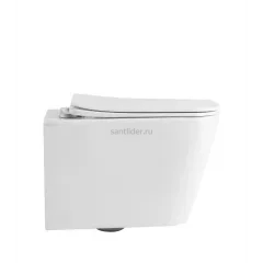 Унитаз подвесной безободковый с сиденьем и смывом TORNADO BelBagno KRAFT-TOR BB7106CH-TOR/SC