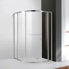Душевой уголок Cezares MOLVENO-R-11-100+20-C-Cr-IV, 120х120х195, профиль хром, стекло прозрачное
