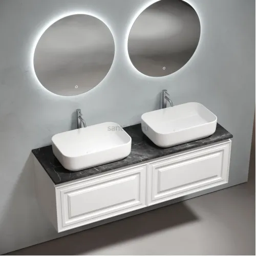 Столешница для ванной комнаты SANCOS из керамогранита SANCOS Black Sky 1400х460 c отверстием под смеситель,TT140A1X