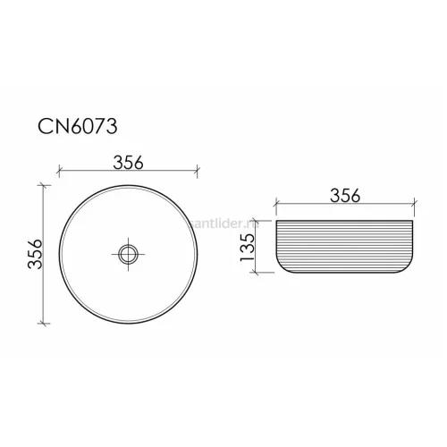 Накладная раковина CERAMICANOVA Element 356x356x135 мм CN6073