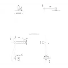 Душевая система ABBER Rund AF8717NG скрытого монтажа с изливом, никель