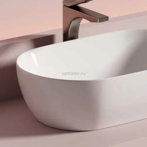 Раковина накладная овальной формы CERAMICANOVA Twist цвет белый, CN12001