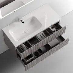 Тумба подвесная SANCOS под раковину Snob T левая, Doha Soft 995х445х500, SNT100LSM