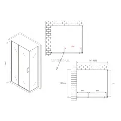 Душевой уголок ABBER Sonnenstrand AG04100BS-S80B