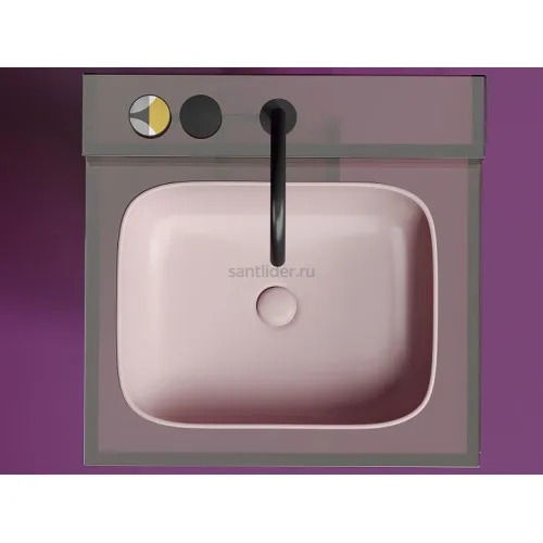Умывальник CERAMICANOVA Element чаша накладная прямоугольная (цвет Розовый Матовый) CN6052MP