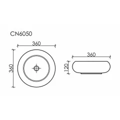 Умывальник CERAMICANOVA Element чаша накладная круглая (цвет Белый Матовый) CN6050MW