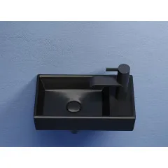 Умывальник CERAMICANOVA Element подвесной прямоугольный (чаша слева, отверстие под смеситель справа) цвет чёрный матовый CN6051LMB