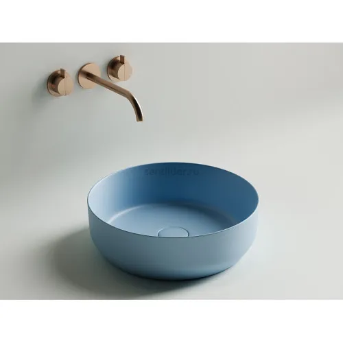 Умывальник CERAMICANOVA Element чаша накладная круглая (цвет Голубой Матовый) CN6022ML