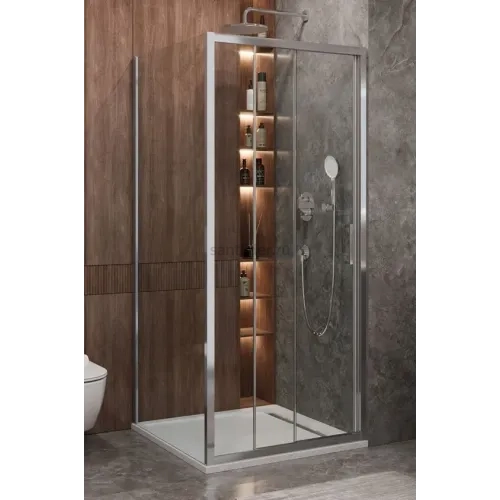 Душевой уголок Cezares MOLVENO-AHF-31-90/100-C-CR-IV, 90х100х195, профиль хром, стекло прозрачное