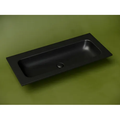 Раковина накладная CERAMICANOVA Grace прямоугольная, без отверстия под смеситель, цвет черный матовый CN7013MBwx