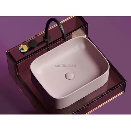 Умывальник CERAMICANOVA Element чаша накладная прямоугольная (цвет Розовый Матовый) CN6052MP