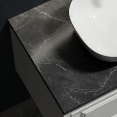 Столешница для ванной комнаты SANCOS 800х460 с отверстием под смеситель, цвет black sky, артикул TT80A1X, TT80A1X