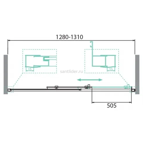 Дверь в проём BelBagno DUE-BF-1-130-C-Cr