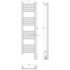 Полотенцесушитель электрический Ника Сунержа Богема 3.1 прямая 1200х300 МЭМ правый