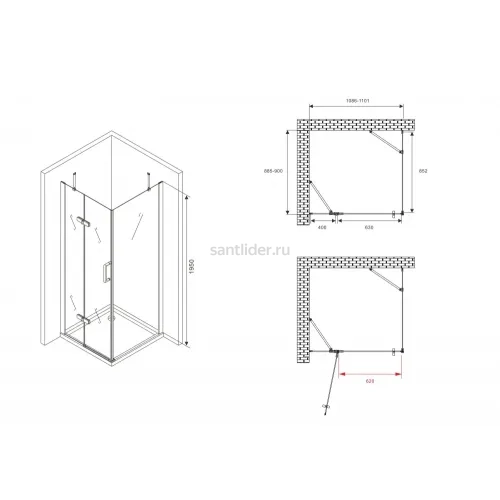 Душевой уголок ABBER Zart AG08110-S91