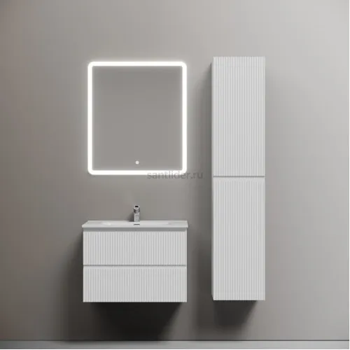 Тумба подвесная SANCOS Snob R 690х445х500, c двумя ящиками оснащенными доводчиками, Bianco,SNR70W