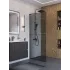 Душевая перегородка BelBagno UNO-L-1-TB-90-GR-GM профиль оружейная сталь, стекло серое