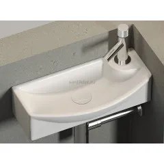 Умывальник CERAMICANOVA Element подвесной прямоугольный с крепежом (чаша слева, отверстие под смеситель справа) CN6038L