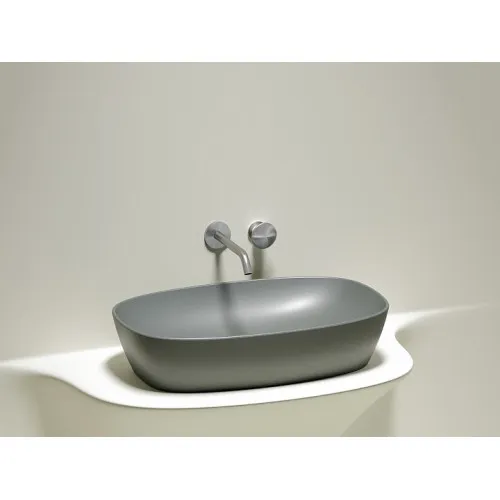 Умывальник CERAMICANOVA Element чаша накладная овальная (цвет Антрацит Матовый) CN6049MH