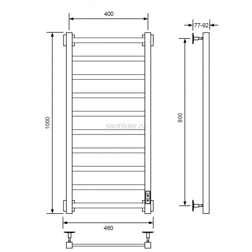 Полотенцесушитель электрический с/т Comfysan Roma-K EC-10 100/40, белый